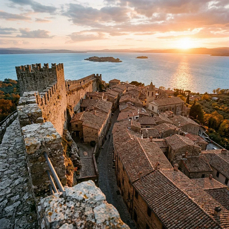 Vista dall'alto di Castiglione del Lago