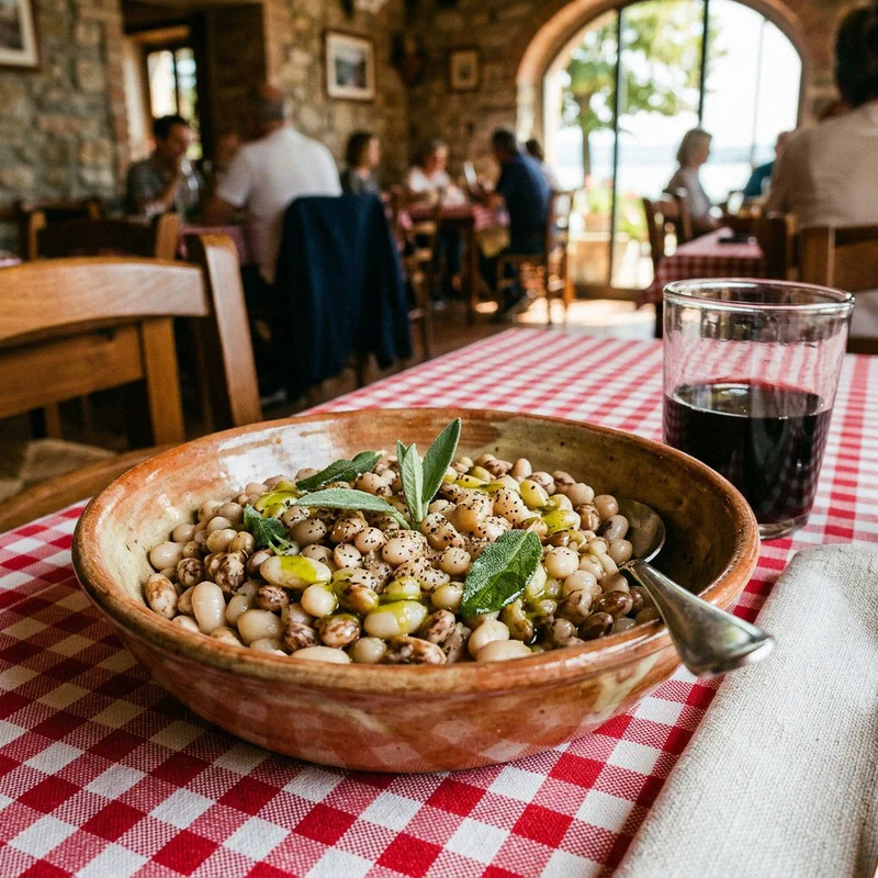 Fagiolina del Trasimeno in un piatto tipico