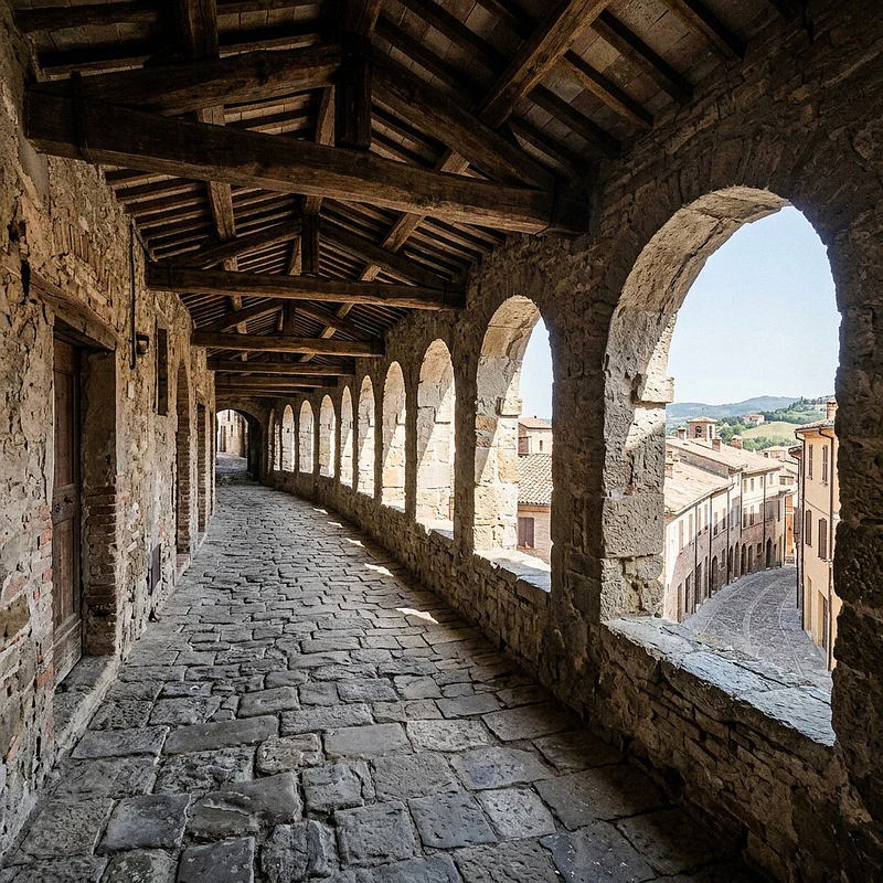 The scenic Via degli Asini in Brisighella, a unique covered pathway.
