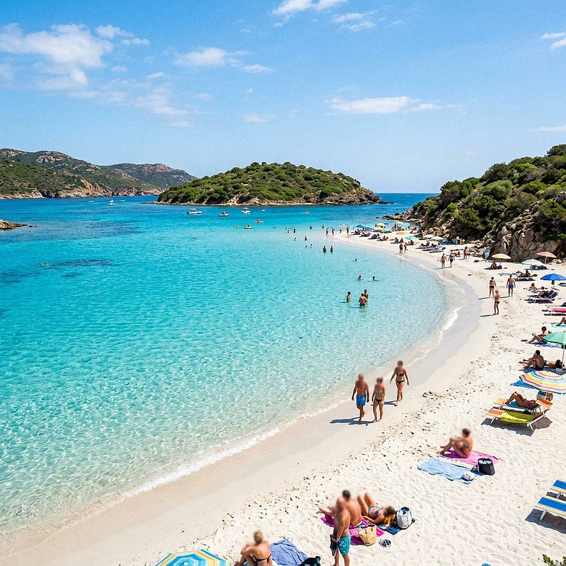 The paradisiacal Tuerredda beach with its transparent waters