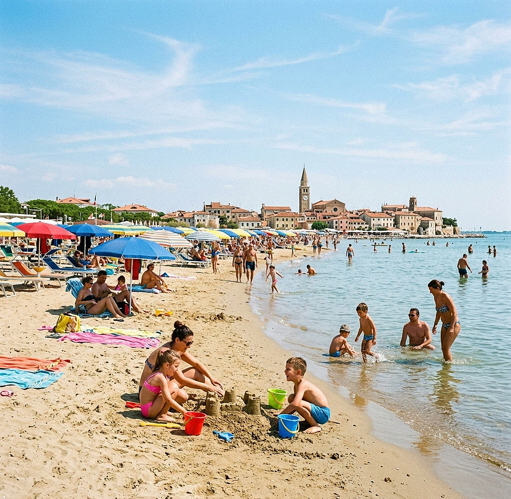Sonniger Strand Grado Italien