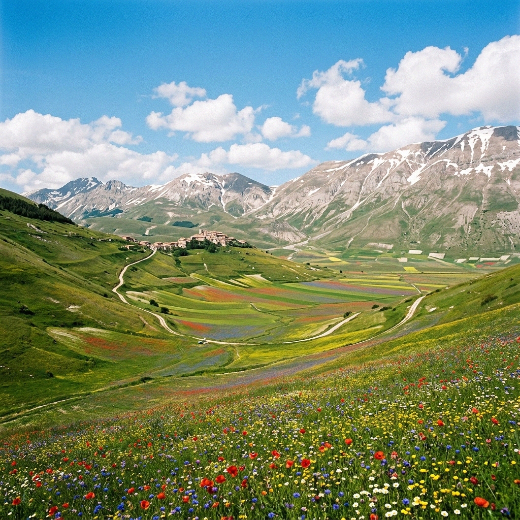 Blossoming trails in the Sibillini Mountains