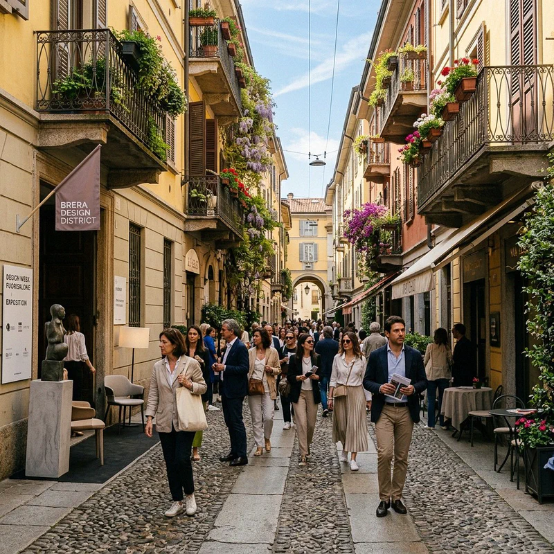 Temporary installations in the Brera district in Milan