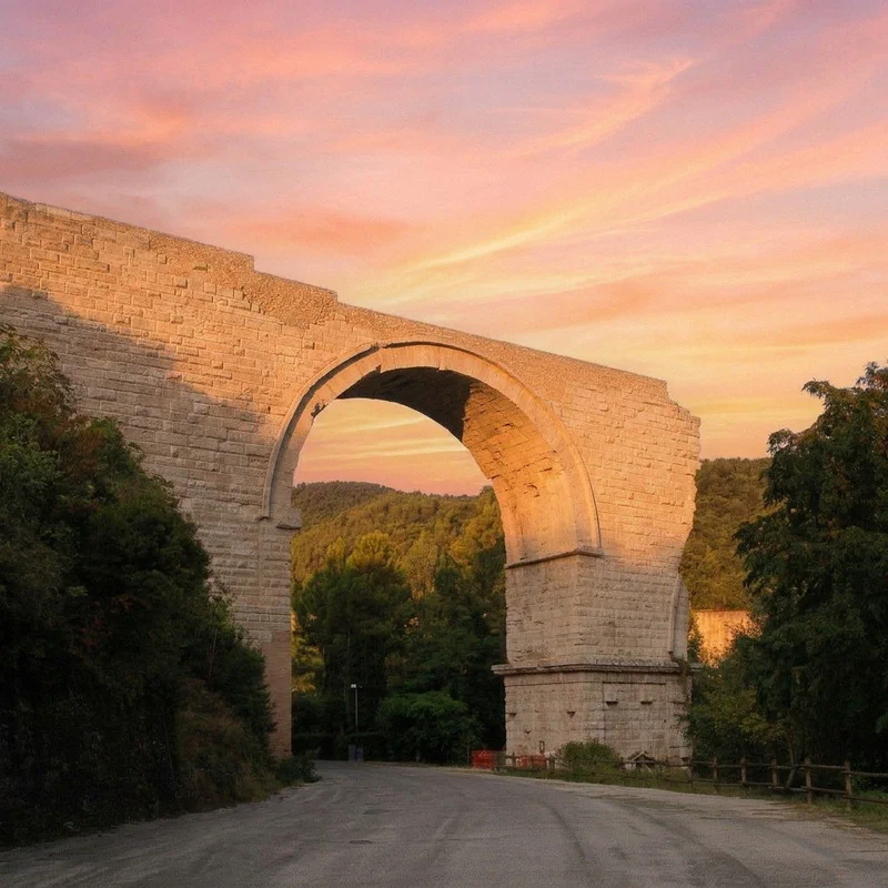 The remains of the Roman Bridge of Augustus in Narni along the Nera river