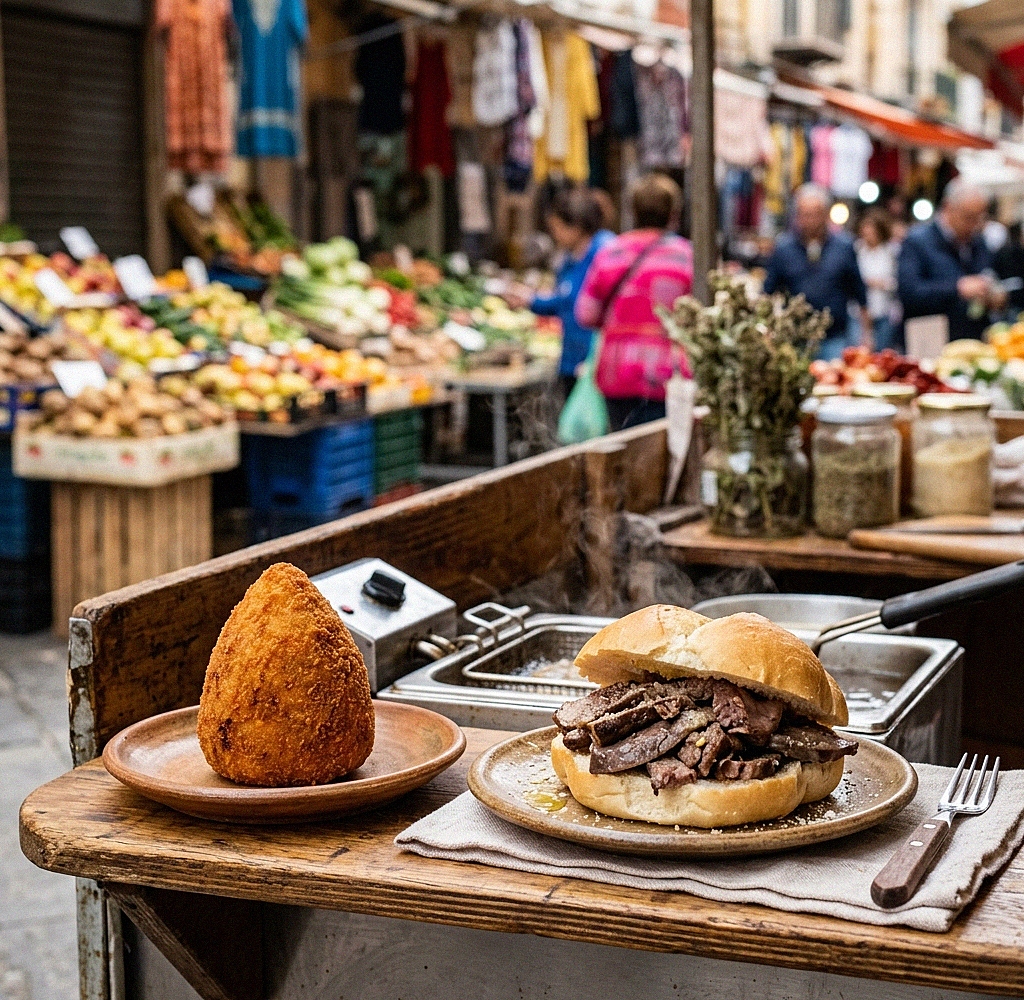 Authentisches Palermo Street Food Arancina