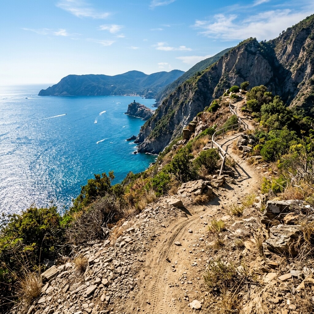 Ciclisti lungo la costa ligure