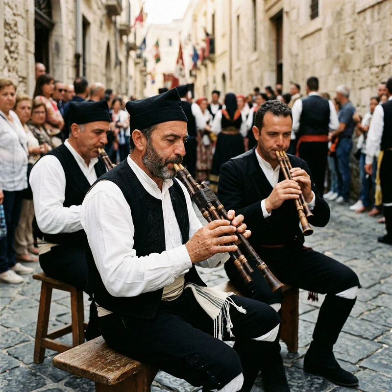 Sardinian launeddas players