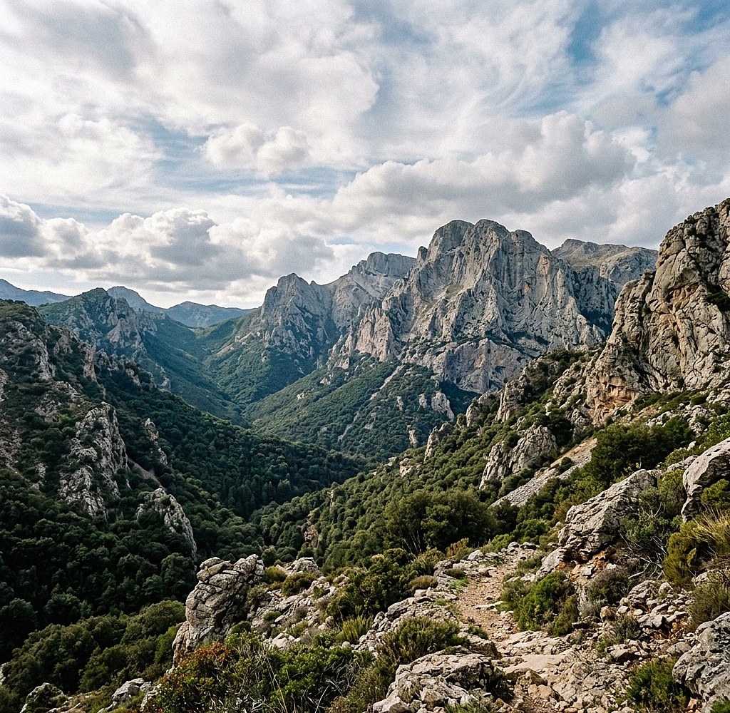 Panorama delle aspre montagne della Barbagia in Sardegna