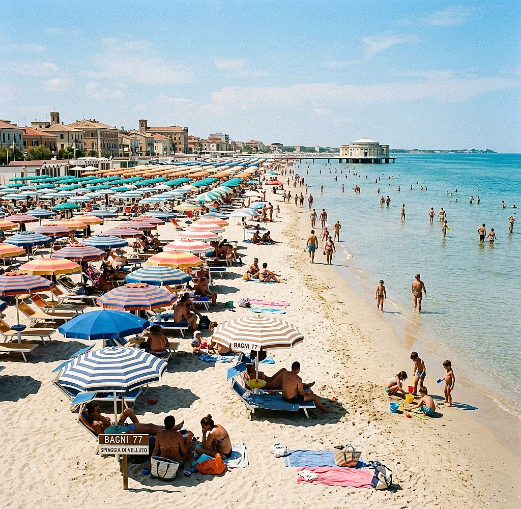 Die ikonische Rotonda a Mare von Senigallia über der blauen Adria