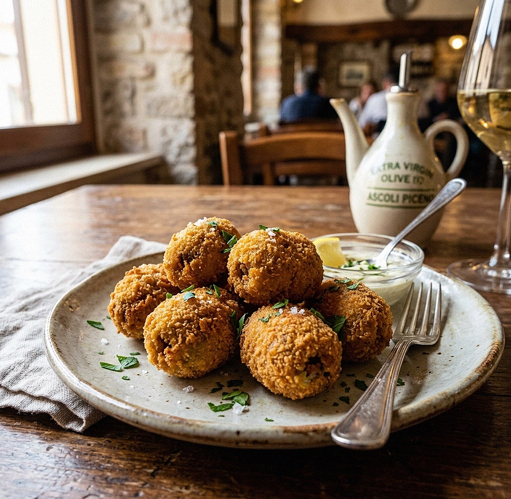 Olive all'Ascolana frittierte gefüllte Oliven