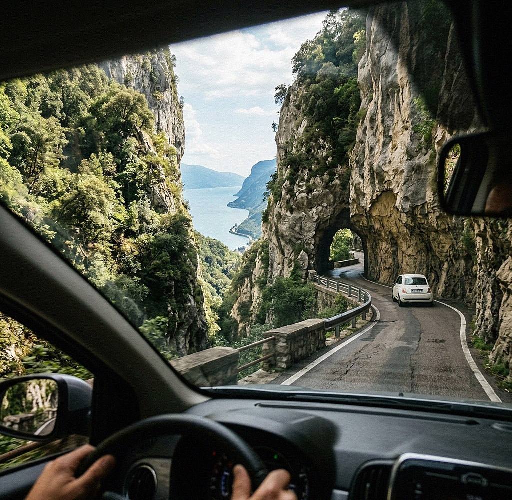 Die atemberaubende Strada della Forra windet sich dramatisch durch eine enge Schlucht nahe dem Gardasee