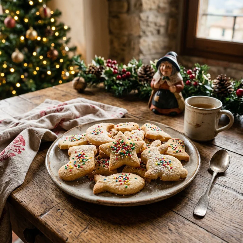 Biscotti Befanini tradizionali decorati con zuccherini colorati