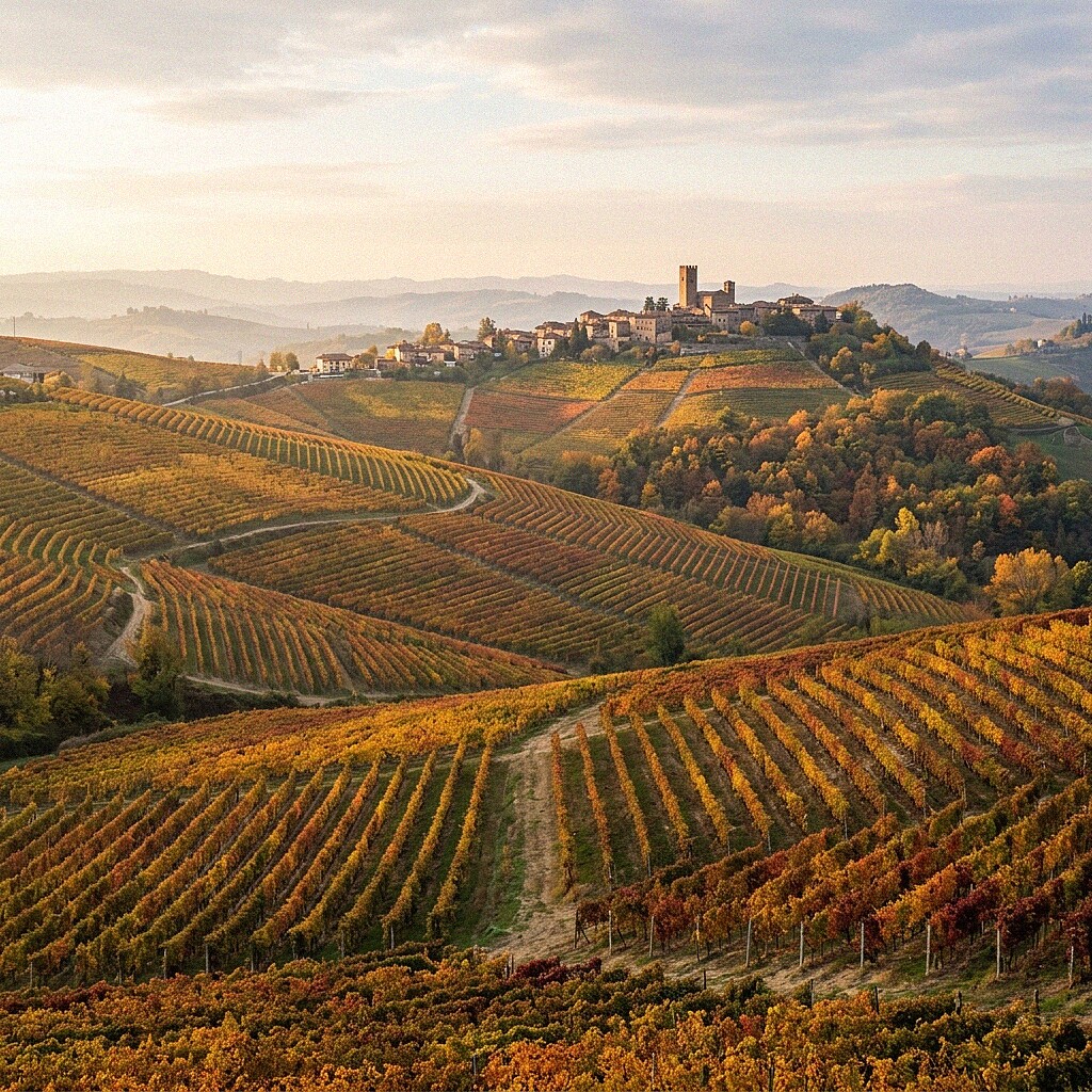 Weinberge von Barolo und Barbaresco Piemont Langhe