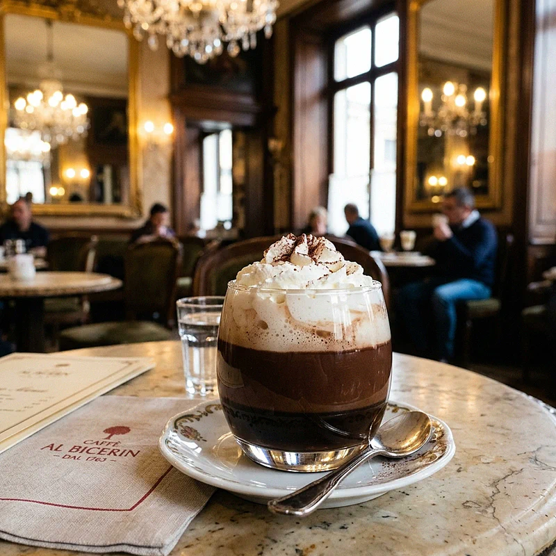 Ein klassischer geschichteter Bicerin aus Turin